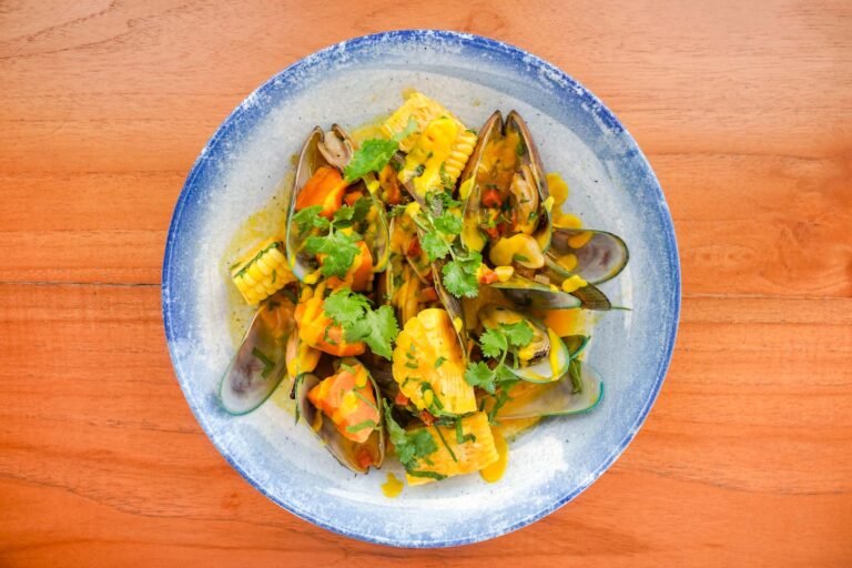 Chilean mussels cooked with Spanish chorizo